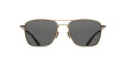 The Matsuda M3135 sunglasses feature dark rectangular lenses and a thin gold metal frame, displayed from the front against a white background.